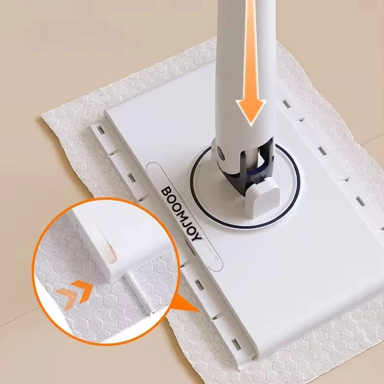 Sweeper Disposable Wipe Mops Floor Cleaning Duster Mop Dry and Wet Flat Mop Cleaner with Cloth Fixing Clip