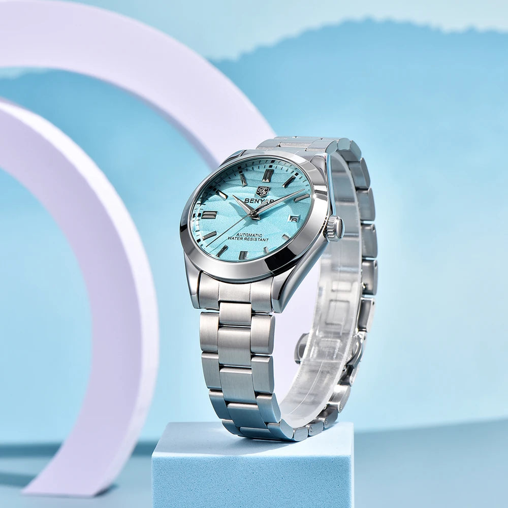 BENYAR 2024 Sand Dia 40MM Hot Sale Mechanical Watches 316L Stainless Steel Simple 5Bar Waterproof Automatic Wristwatch for Men 
