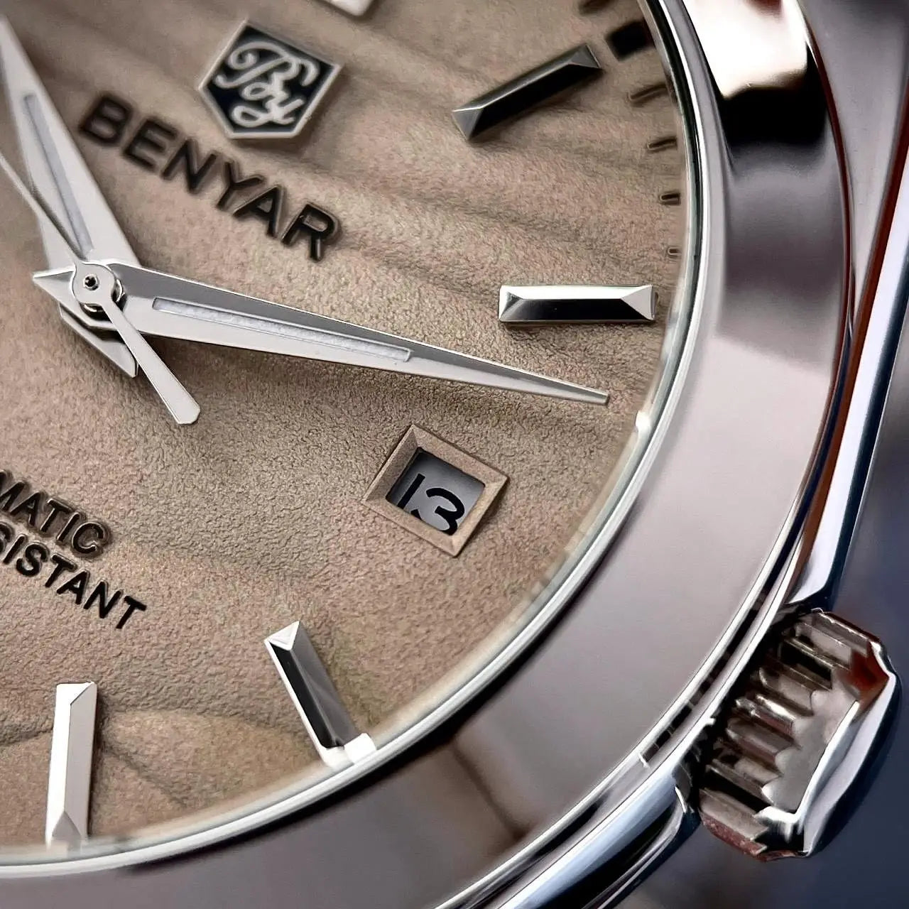 BENYAR 2024 Sand Dia 40MM Hot Sale Mechanical Watches 316L Stainless Steel Simple 5Bar Waterproof Automatic Wristwatch for Men 