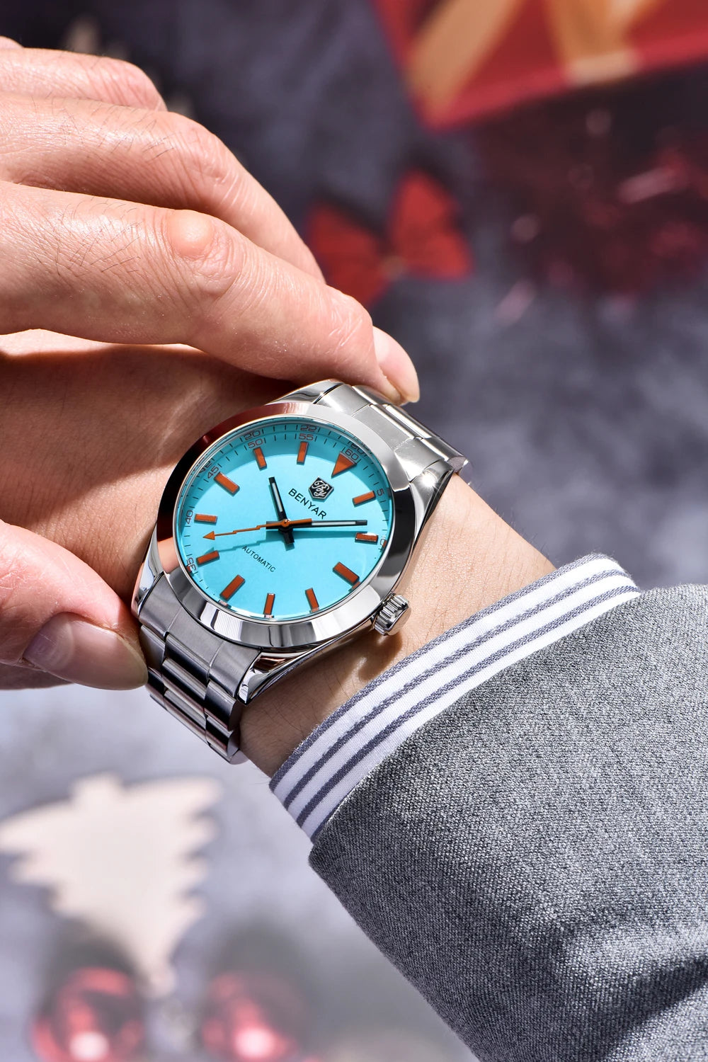 2025 New BENYAR Men's Watches Top Luxury Automatic Watch For Men Mechanical Wristwatches Stainless Steel Luminous Clock With Box