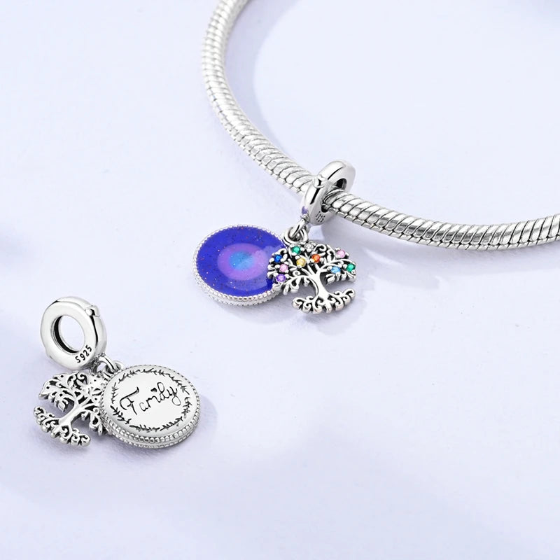 Hot Sale 925 Sterling Silve Charms Beads Forever Love Heart Sister Family Life Charms Dangle For Bracelet Woman Jewelry Gifts