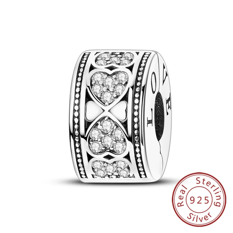 Hot Sale 925 Sterling Silve Charms Beads Forever Love Heart Sister Family Life Charms Dangle For Bracelet Woman Jewelry Gifts