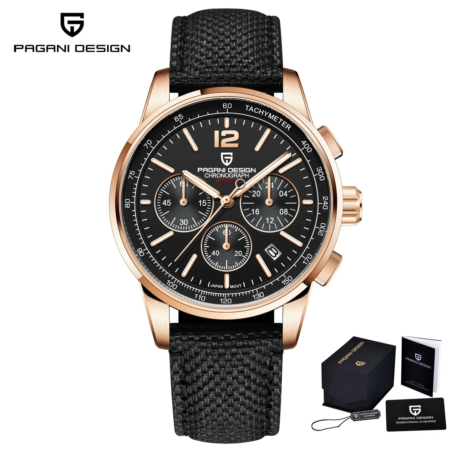 PAGANI DESIGN 2024 New Luxury Fashion Casual Men Quartz Watches VK63 100M Water Resistant Sapphire Glass Stainless Steel Watches
