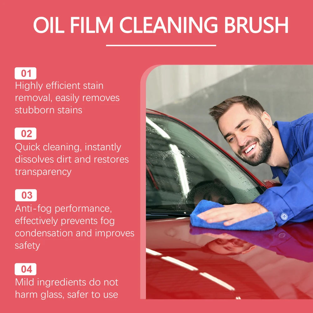 Glass Cleaning Board Universal Glass Cleaning Wipe Board Cleaning Glass Brush for Car Windshield Oil Film Cleaner Glass Coating