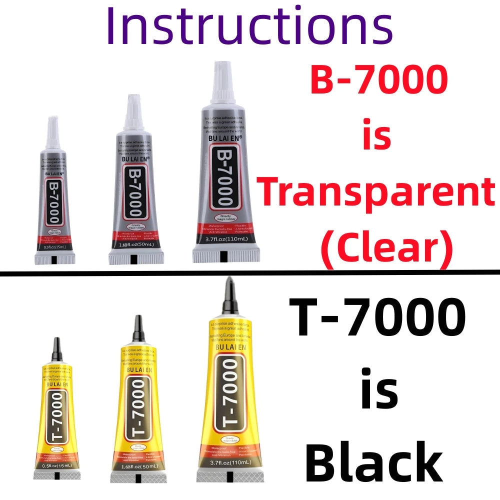 15ML 50ML 110ML B-7000 Clear Contact Phone Repair Adhesive Universal Glass Plastic DIY Glue T7000 with Precision Applicator Glue