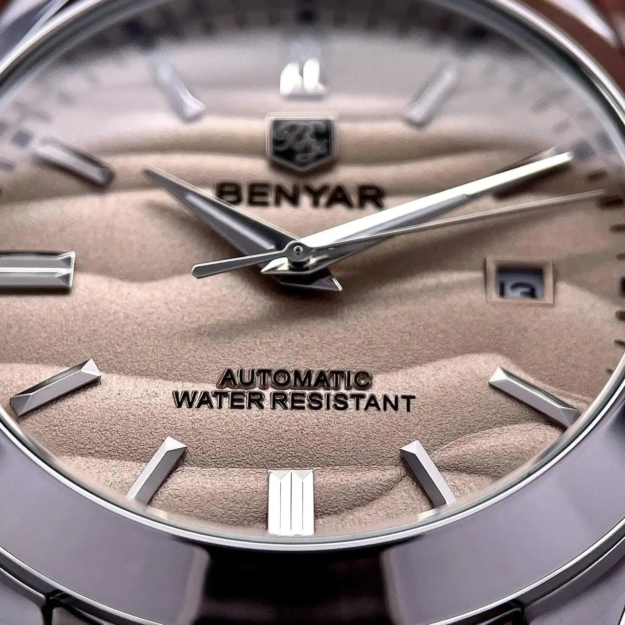BENYAR 2024 Sand Dia 40MM Hot Sale Mechanical Watches 316L Stainless Steel Simple 5Bar Waterproof Automatic Wristwatch for Men 