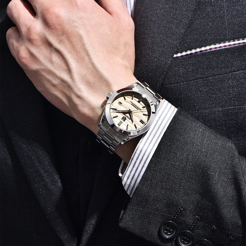 BENYAR 2024 Sand Dia 40MM Hot Sale Mechanical Watches 316L Stainless Steel Simple 5Bar Waterproof Automatic Wristwatch for Men 