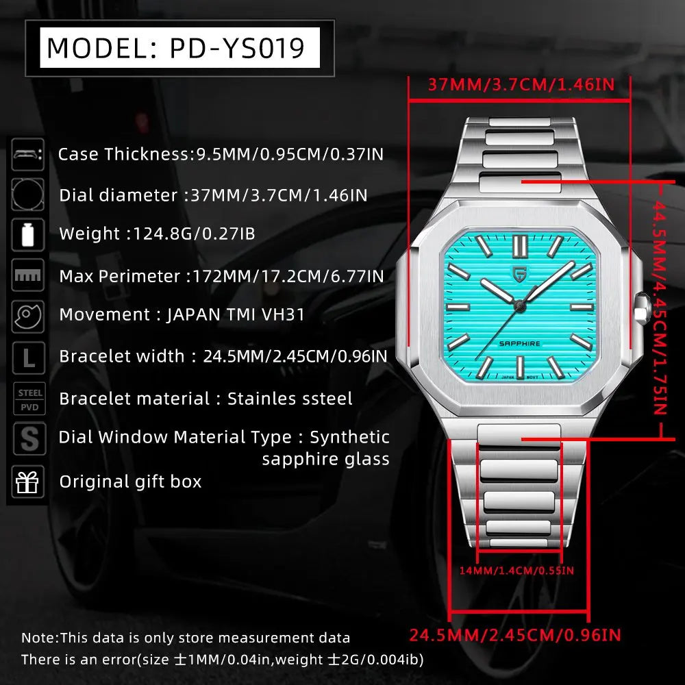 2025 New PAGANI DESIGN Top Brand Men Quartz Watches Luxury Sapphire Glass AR Coated Business Watch Japan VH31 Luminous Watch Men