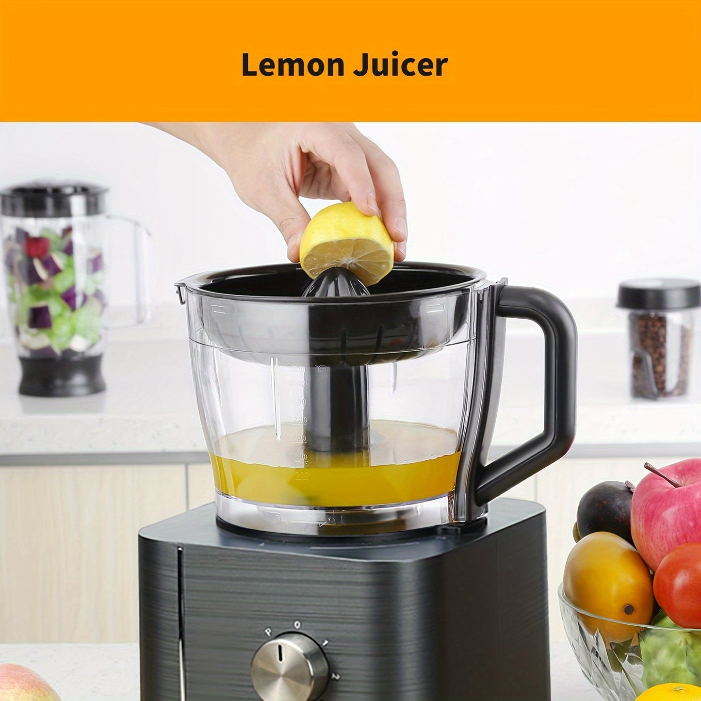 Food Processor 11-in-1 with Chopping Blending Kneading Grinding Whisking Juicing, 1100W, 3 Speeds Plus Pulse, 3.2 L Bowl and 1.5L Jug Blender