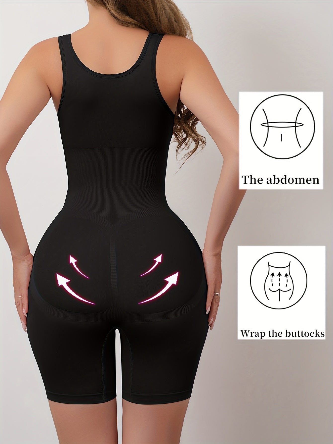 Women'S High Support Bodysuit - Seamless Double-Layer Pressed Lift & Tummy Control, Adjustable Waist with Front Closure, Non-Padded Design for Postpartum, Weight, Postpartum Shapewear, Postpartum Wear, Seamless Construction