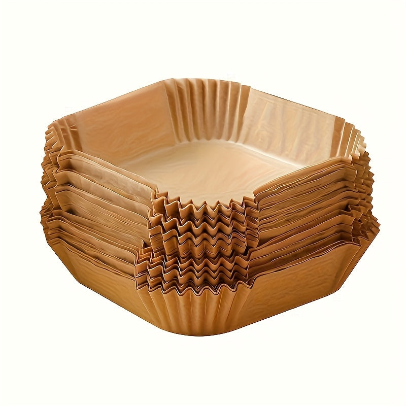 100pcs Non-Stick Air Fryer Liners - Premium Paper Single Sheets with Ridged Edges for Secure Cooking, Easy Cleanup & Healthy Cooking - Multi-Use for Baking, Roasting, Microwaving - Ideal for Home & Commercial Kitchens, Air Fr