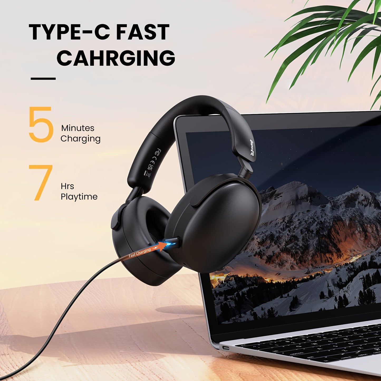 SuperEQ A200 Wireless Wireless 5.4 Headphones Hybrid Active Noise Canceling Over Ear Headset Hi-Res Audio 6-Mic AI ENC 100hrs Playtime APP Control