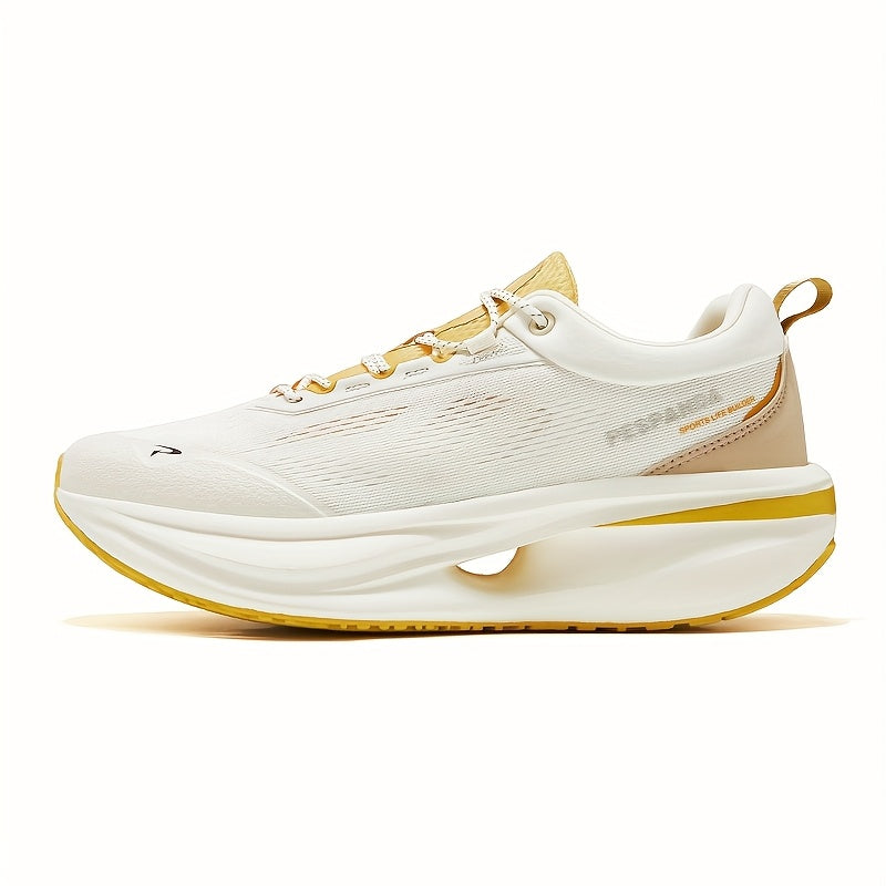 Unisex Professional Running Shoes - Lightweight Breathable Design with Stability Support, All-Season Low-Top Sneakers for Gym, Hiking, Commuting & Outdoor Activities - White & Orange Accents, Gym Shoes, Hiking Footwear, Moder