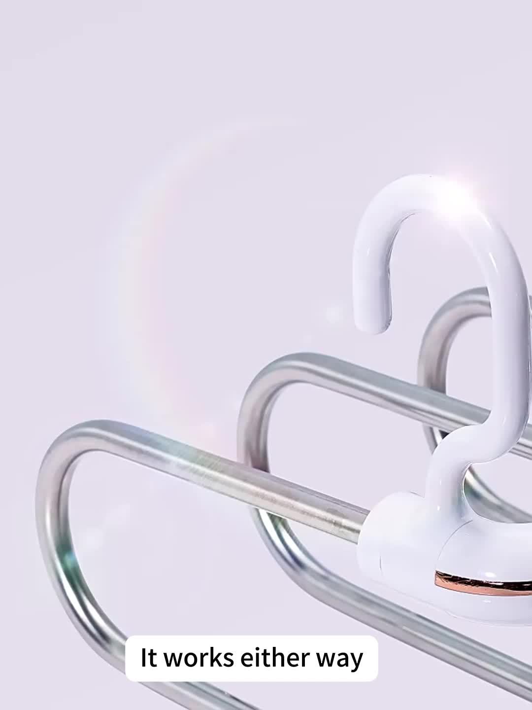 1pc Multi-layer Pants Hanger, Stainless Steel Rack, Save Space Storage And Organization For Wardrobe, Closet, Bedroom, Suitable For Pants, Jeans, Scarves