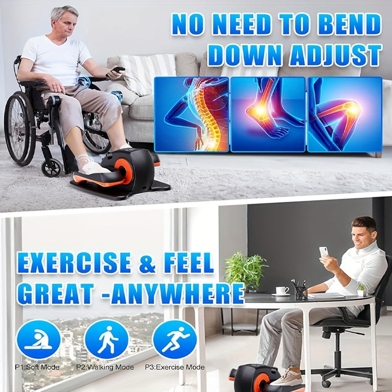 Under Desk Elliptical Machine, Electric Ellipse Leg Exerciser as Seen on Tv for Seniors with 12 Adjustable, Quiet Portable Elliptical Machine, Seated Pedal Exerciser with Remote Control, Without Battery