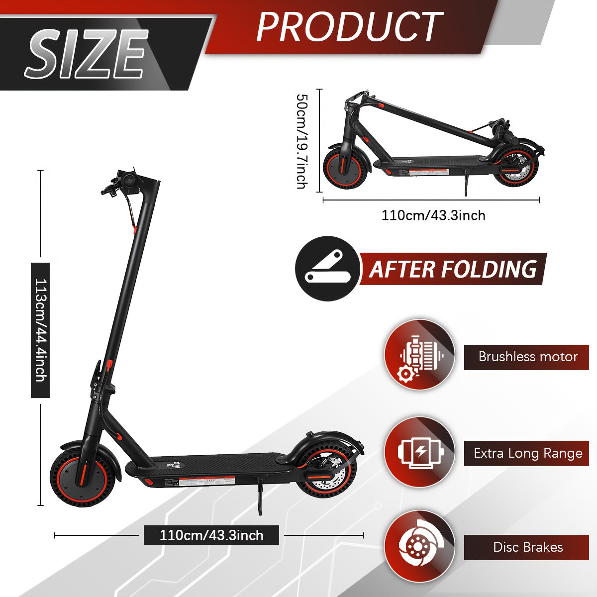 8.5-Inch Adult Electric Scooter, 350W Motor, Foldable Pedal Bike with LED Display And Headlights, 10.4Ah Battery, Maximum Range 21 Miles, Maximum Load Capacity 120Kg, Electric Scooter with Phone Holder And Lock, 3 Speed Modes