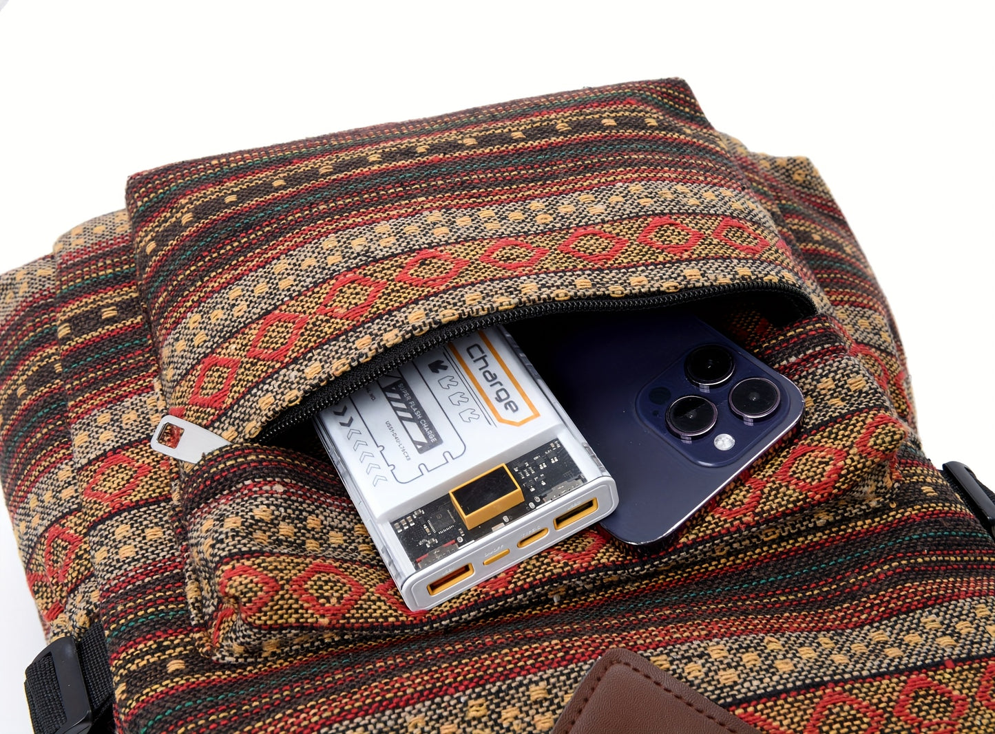 2025 Vintage Style Backpack with Adjustable Straps, Multiple Compartments in Brown, Red, Blue and Gray, Large Capacity Travel Backpack and Daypack, Travel Backpack