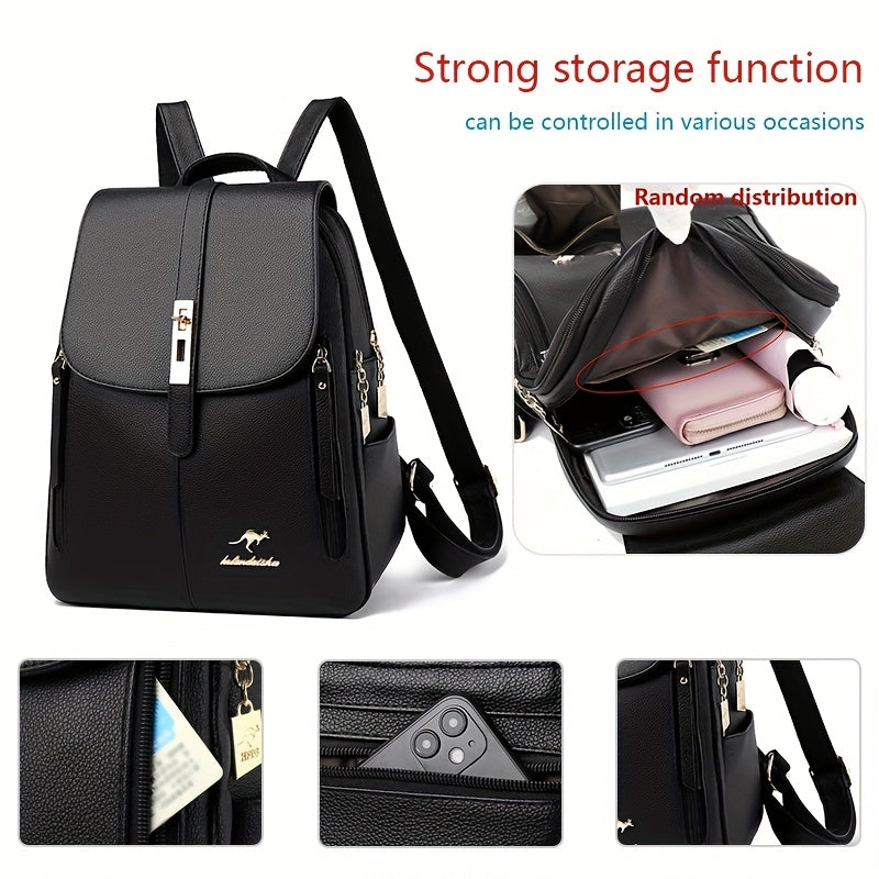 Logo Randomly Distributed New Style Versatile Women's Casual Large Capacity Simple Travel Short Distance Business Backpack Multifunctional Daily Commuting Shoulder Bag