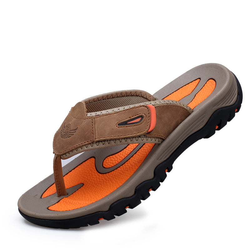 Men's & Unisex Slip-On - Adjustable Strap & Buckle Closure, Non-Slip Tread Sole, Brown/Orange/Black/Grey - Lightweight Cushioned Beach Shoes for Poolside, Casual, Vacation - Comfortable Indoor/ Slippers, Mules For Men, Indoor