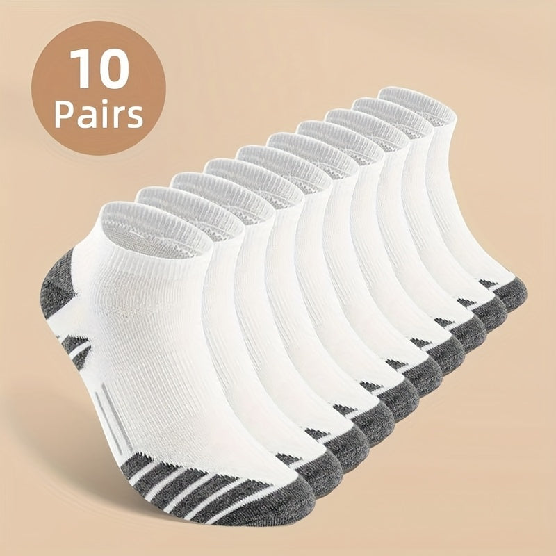 10 Or 20 Pairs of Men'S Odor-Resistant, Sweat-Absorbing Low-Cut Socks, Comfortable And Breathable, Suitable for Daily And Outdoor Wear, Perfect for All Seasons, Sweat-Resistant