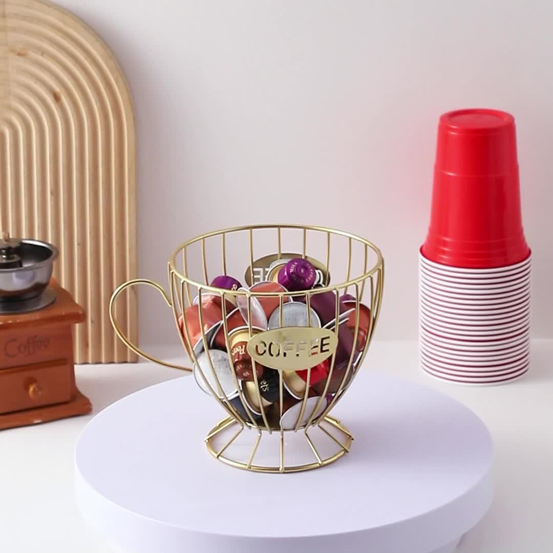 1pc Black Nordic Style Coffee Capsule Rack Light Luxury Home Snack Candy Storage Rack Coffee Shop Bar Display Rack