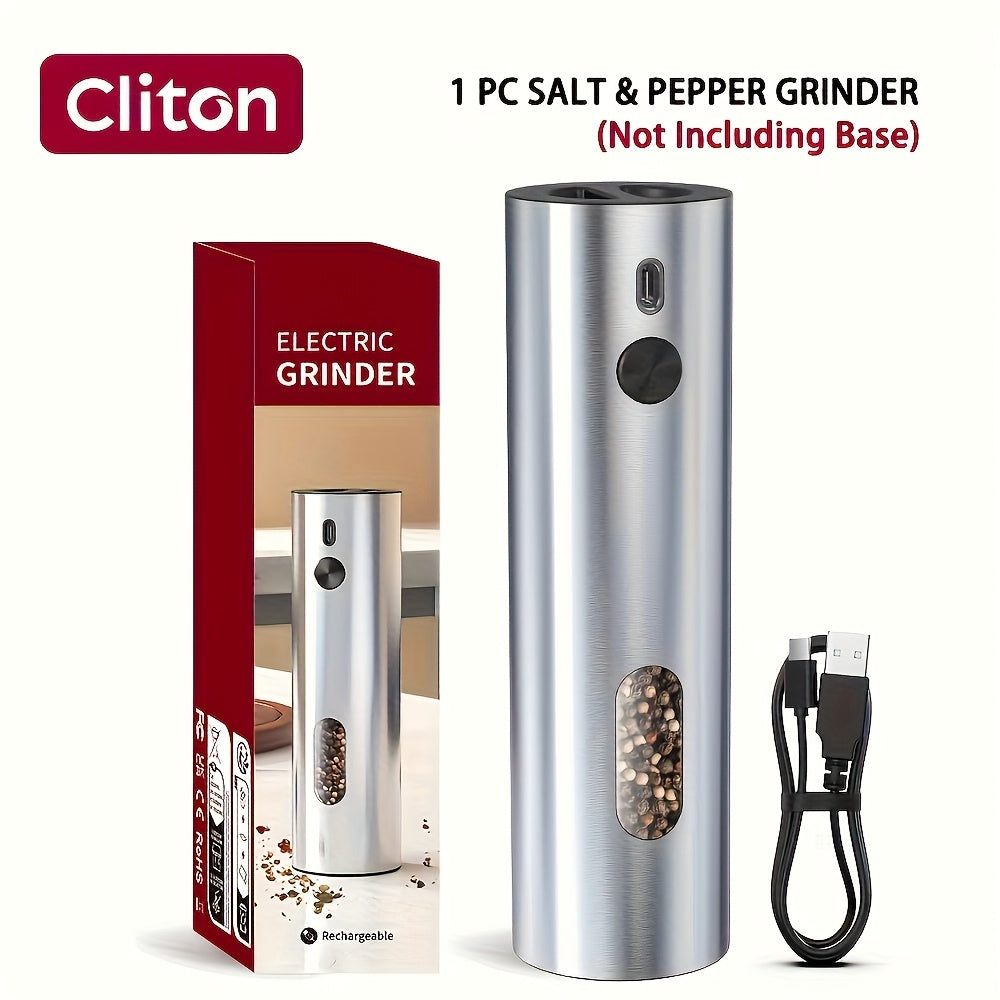Moinho Elétrico de Sal e Pimenta USB com Luz LED