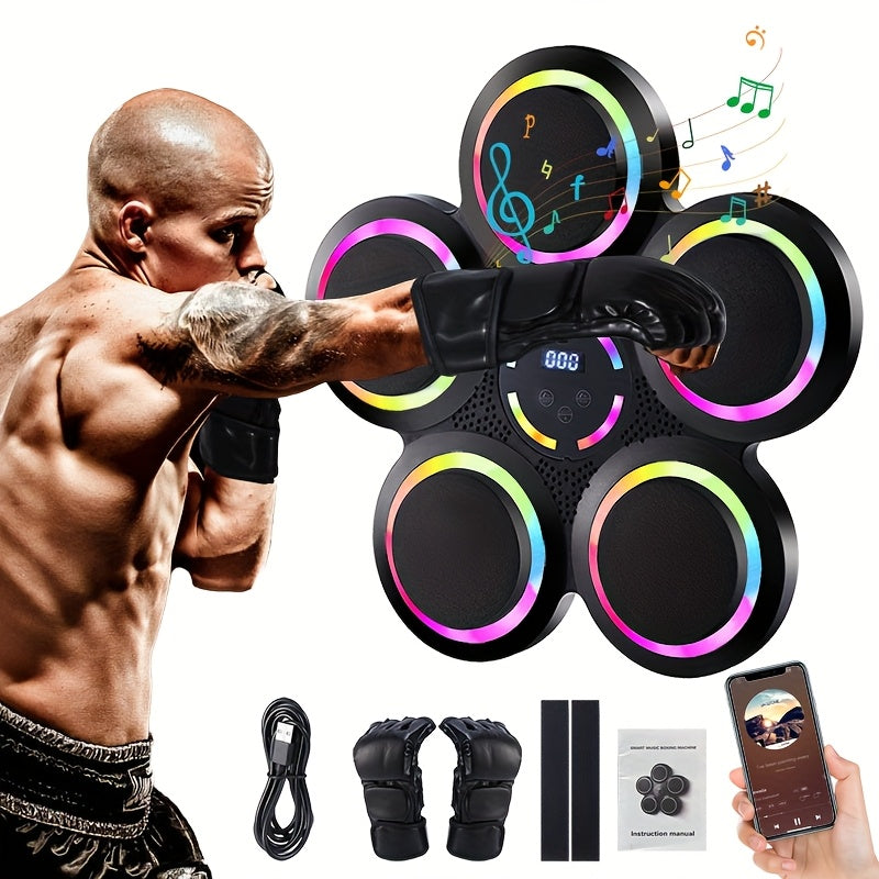 Upgraded design of intelligent music adult boxing machine, wall mounted boxing trainer, boxing target with boxing gloves, electronic boxing pads suitable for home, indoor, and gym use, agile training equipment, gifts