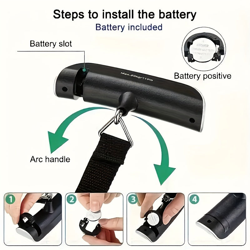 Portable electronic luggage scale Weighing 50kg49.9KG Easy to operate LCD display Even in bright light, Travel Weighing, Suitcase Weight Measurement, Lightweight Scale, Batterypowered, Highprecision Scale, Digital Luggage Sca