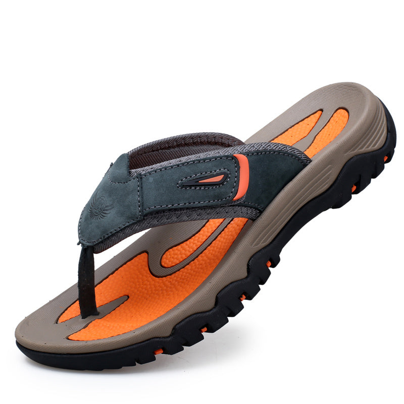 Men's & Unisex Slip-On - Adjustable Strap & Buckle Closure, Non-Slip Tread Sole, Brown/Orange/Black/Grey - Lightweight Cushioned Beach Shoes for Poolside, Casual, Vacation - Comfortable Indoor/ Slippers, Mules For Men, Indoor