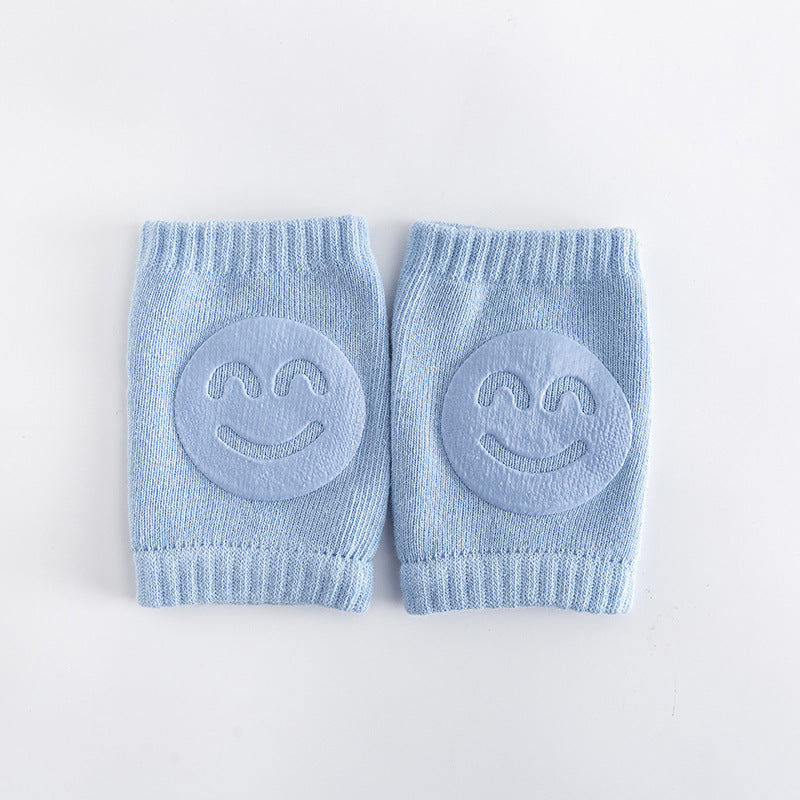 Boys Casual Knitted Knee Pads With Smile Face, Thermal Joint Protector For Autumn And Winter