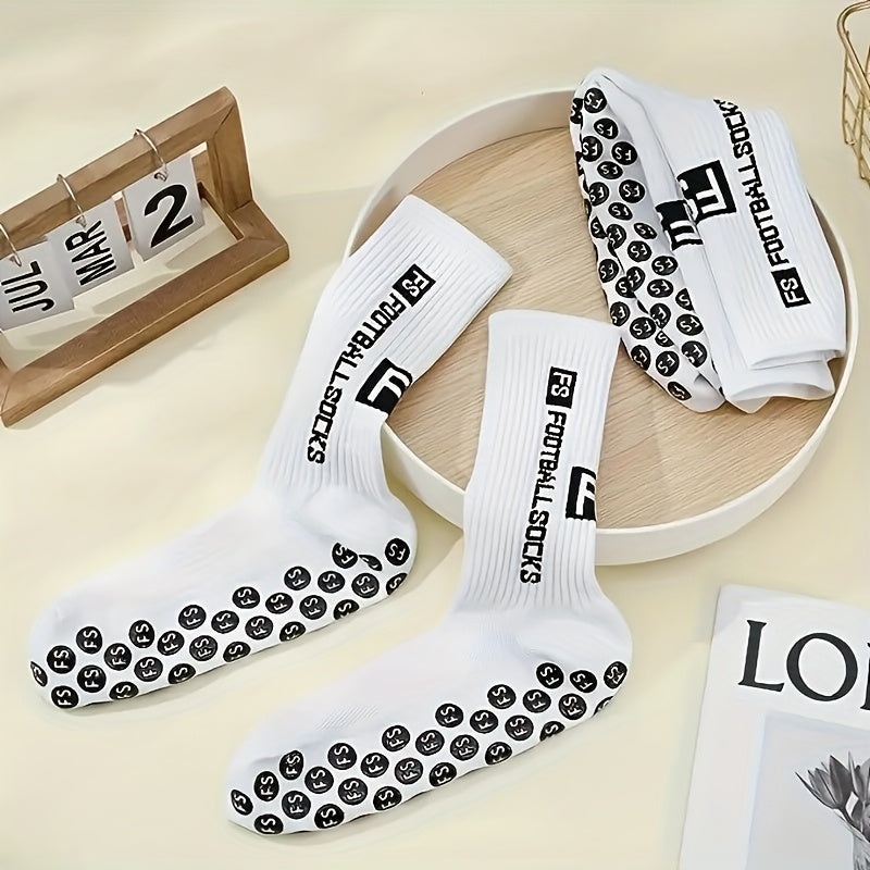 2/6/10/20 Pairs Men'S Thickened Moisture-Wicking Breathable Soccer & Basketball Training Socks - Non-Slip Grip, Cushioned Arch & Heel Support, Sweat-Resistant, Soft Elastic Athletic Socks For Outdoor Sports, Gym, Football Mat