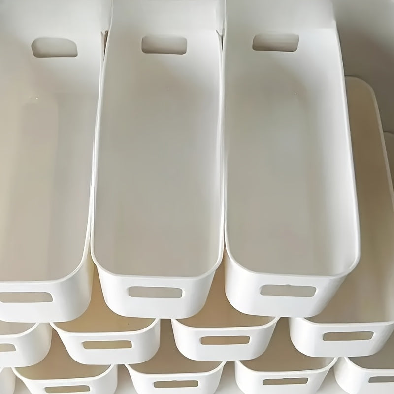 12pcs White Plastic Storage Boxes, Multi-Purpose Storage Boxes, Home Organization, Space Saving Storage Boxes