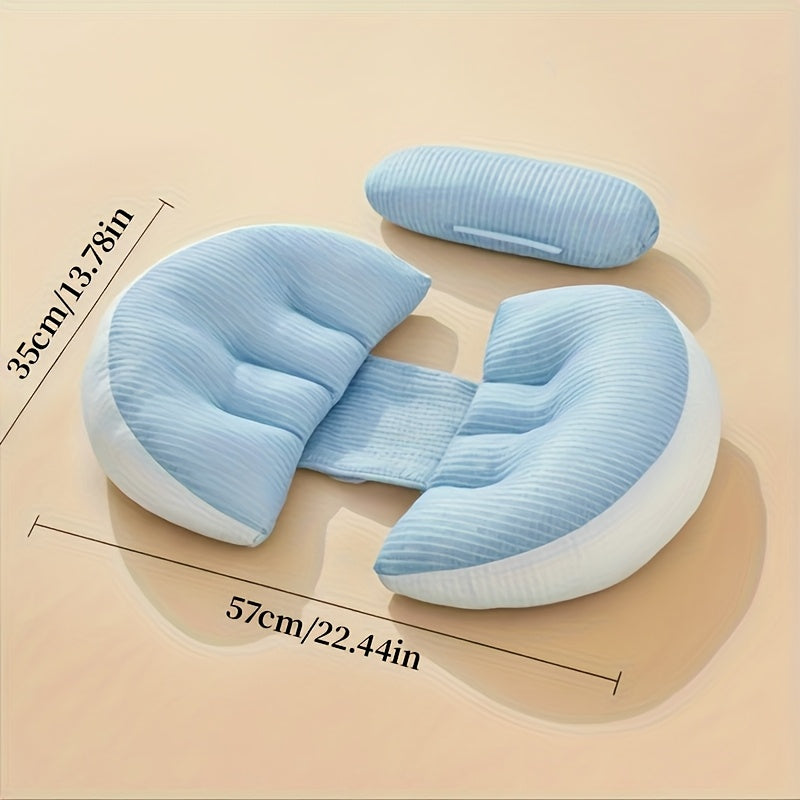 Ergonomic Maternity Pillow for Side Sleepers - U-Shaped Pregnancy Support Cushion with Lumbar Protection, Soft Polyester Fill for Comfortable Belly & Back Relief, Ideal for Pregnancy Care, Christmas