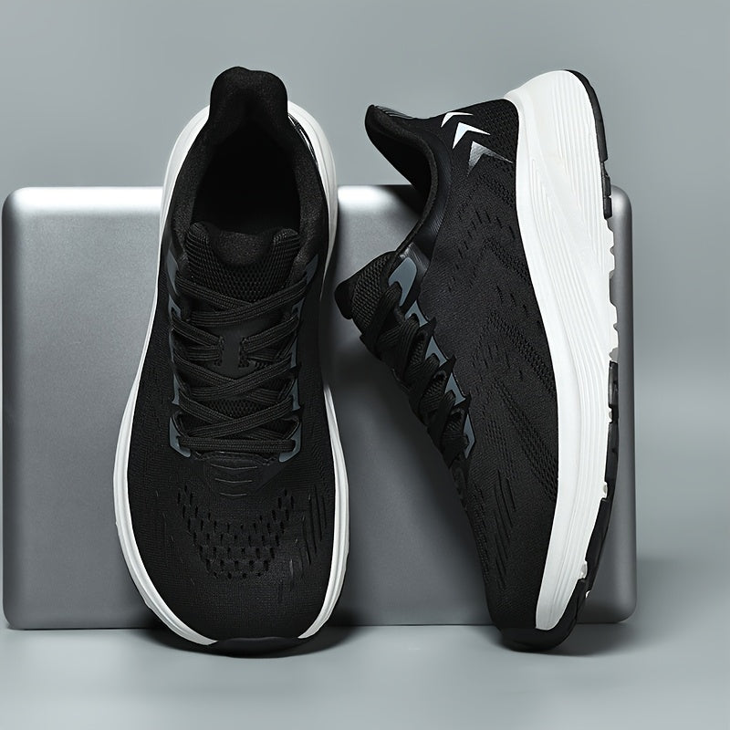 Men'S Wide Toe Box Running Shoes - Non-Slip MD Sole, Breathable Fabric Upper, All-Season Gym, Jogging, Walking Shoes - Lace-Up Athletic Sneakers for Big Feet & Wide Feet - Available in Multiple Colors (Dark Blue/Neon Yellow)