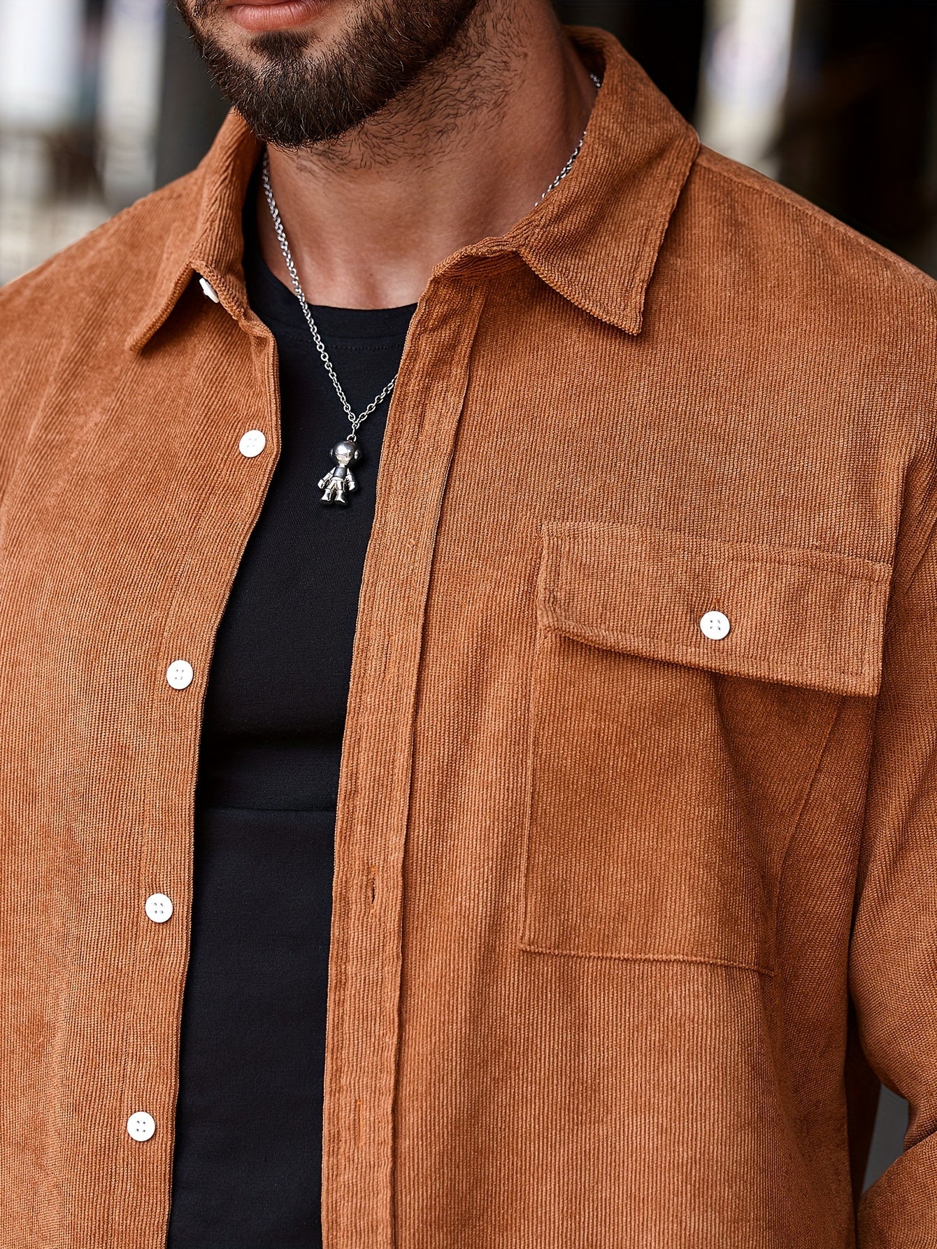 Stylish Men's Casual Lapel Shirt - Comfortable Button-Up Long Sleeve Shirt For Everyday Wear