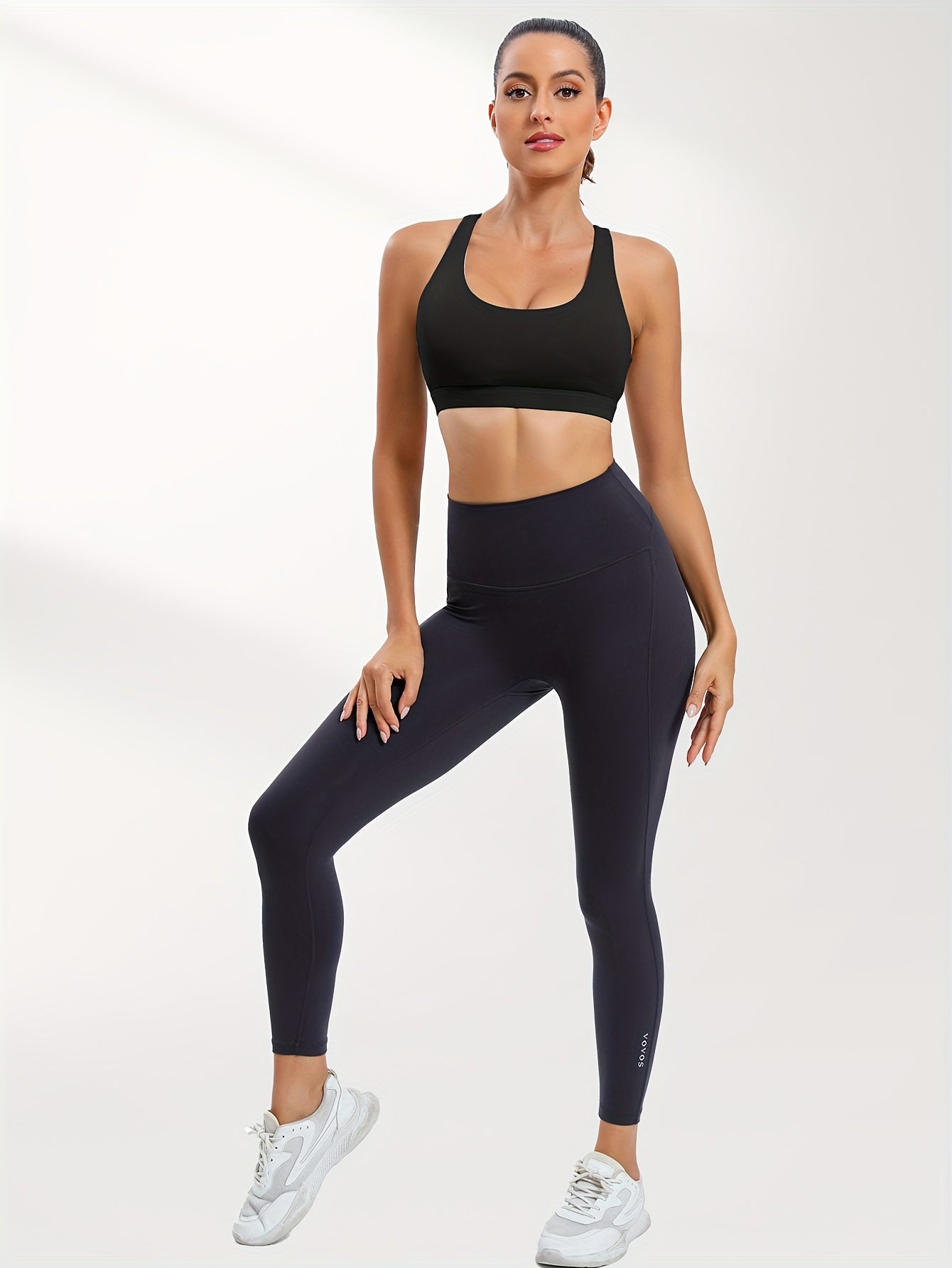 LEOQ Women's Slim Fit Yoga Sports Bra - Elegant Cross-Back Design, Mint Green Nylon Spandex Blend, Removable Pads, Medium Support for Fitness & Yoga, LEOQ