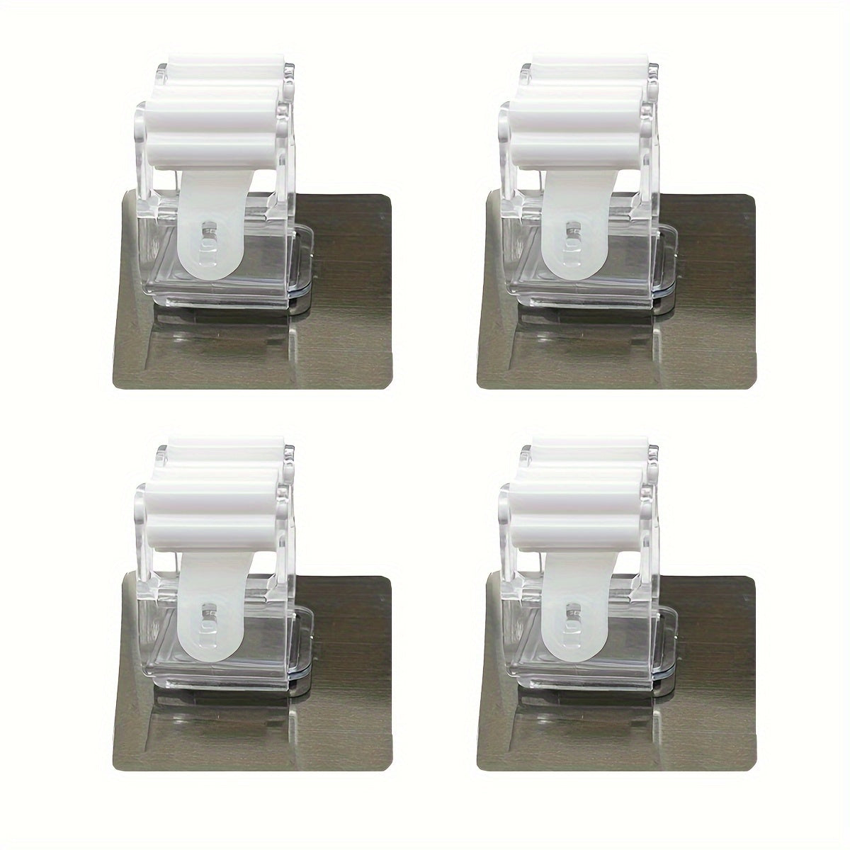 4pcs, Strong Mop Hook, Mop Clip, Punch-free Wall Mounted Mop And Broom Storage Clip, Adhesive Mop Storage Holder, Mop Hanging Rack, Multifunctional Tools Storage Clip For Bathroom Kitchen Garden, Strong Sticky, Cleaning Acces