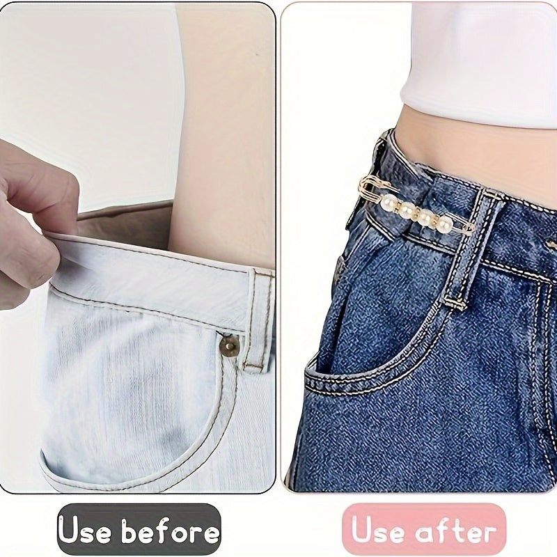 Conjunto com 12 peças (estilos e tamanhos variados aleatoriamente). Conjunto com tamanhos sortidos e embalagem aleatória. Alfinetes de cintura para ajuste, molas multifuncionais para roupa, suspensórios, saias e calças anti-exposição.