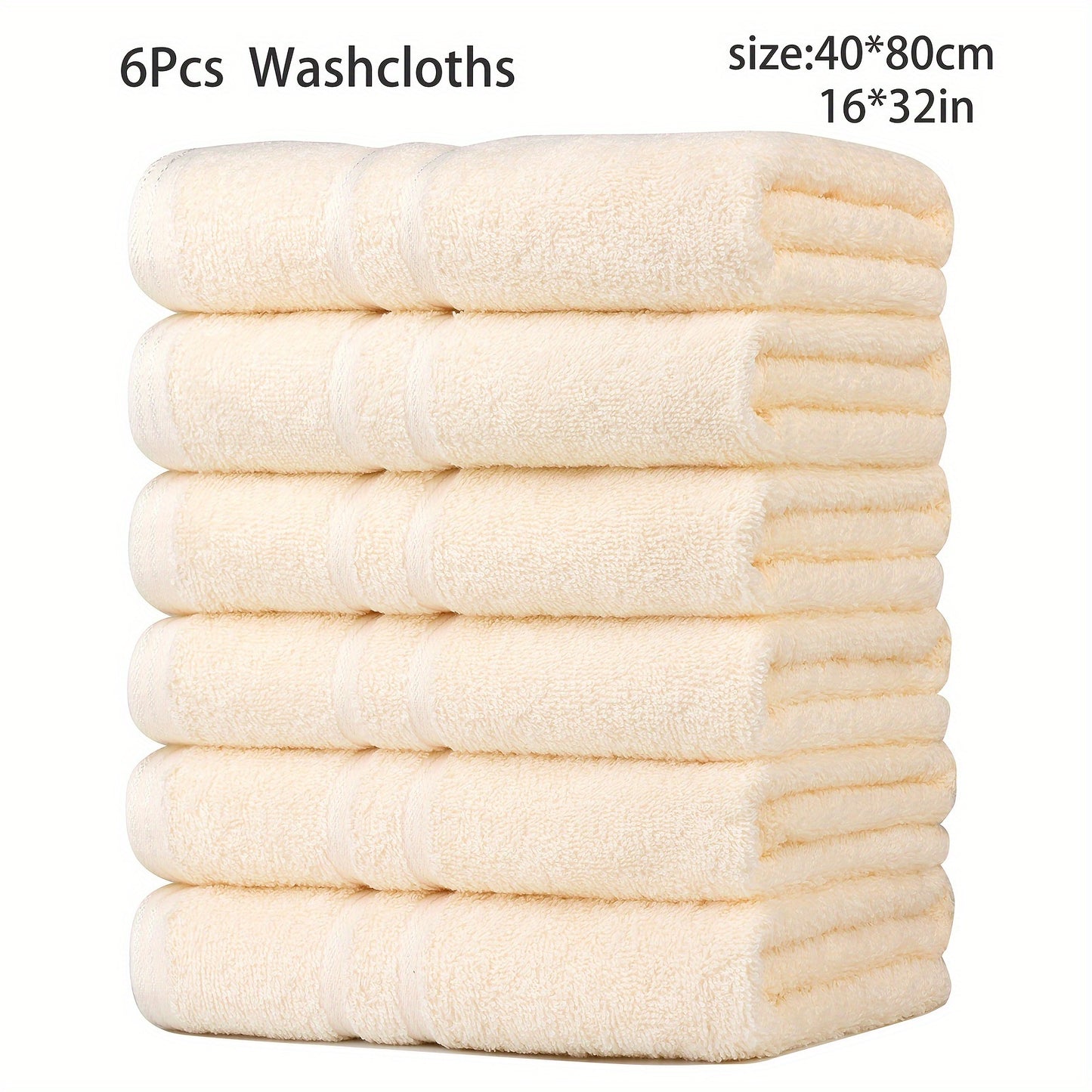 DIJOA 6-Pack Pure Cotton Towel Set, Face Wash Towels Hand Towels Bathroom Towels Lightweight Quick-Dry 40cm X 80cm 400GSM, Holiday Gift Sports Outdoor Beauty Towels Japanese Korean European Style