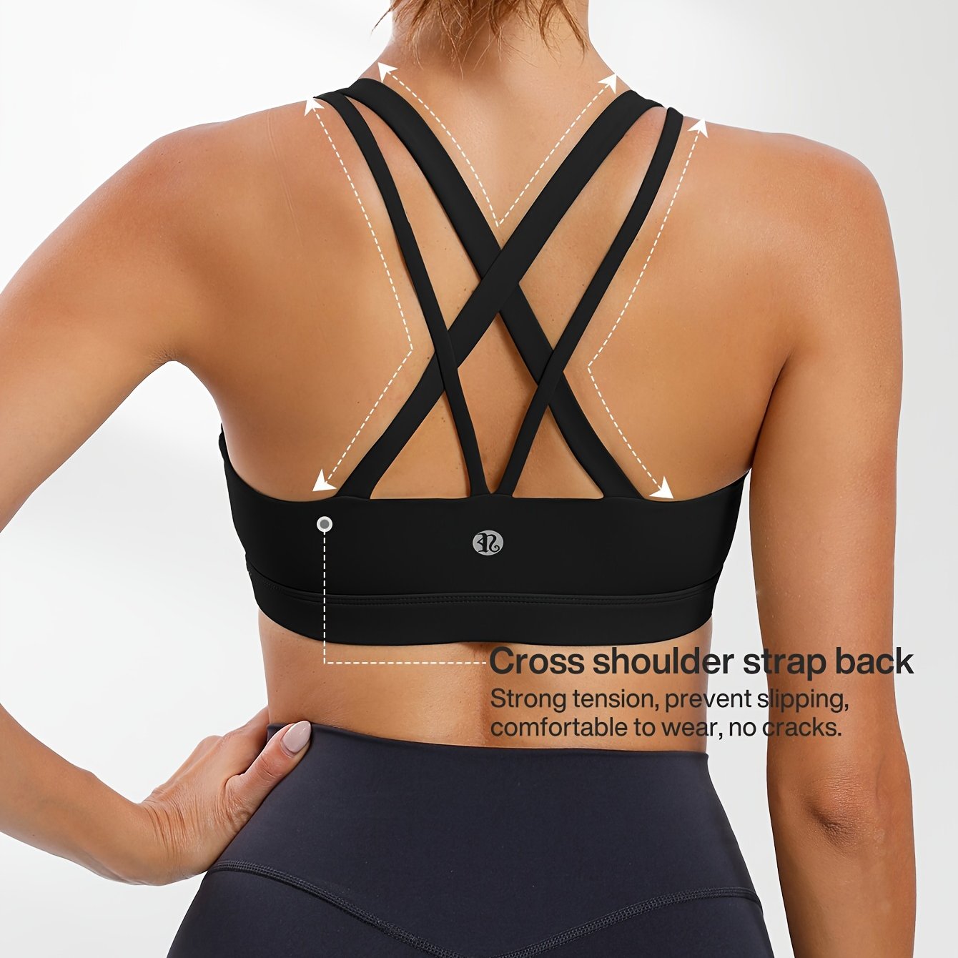 LEOQ Women's Slim Fit Yoga Sports Bra - Elegant Cross-Back Design, Mint Green Nylon Spandex Blend, Removable Pads, Medium Support for Fitness & Yoga, LEOQ