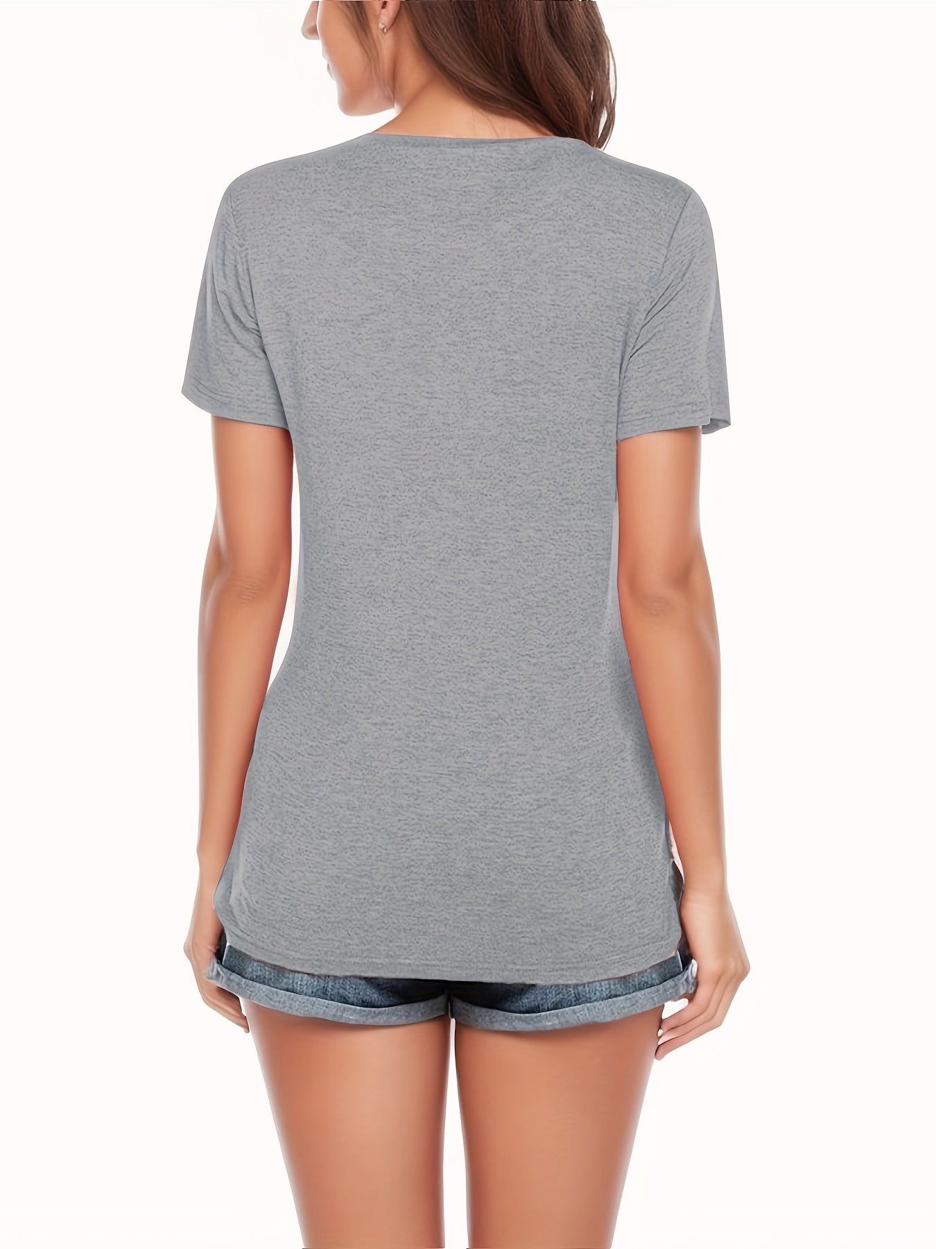 Women's Maternity Nursing T-shirt, Casual Mid Stretch Breathable Breastfeeding Pregnancy Top For Outdoor