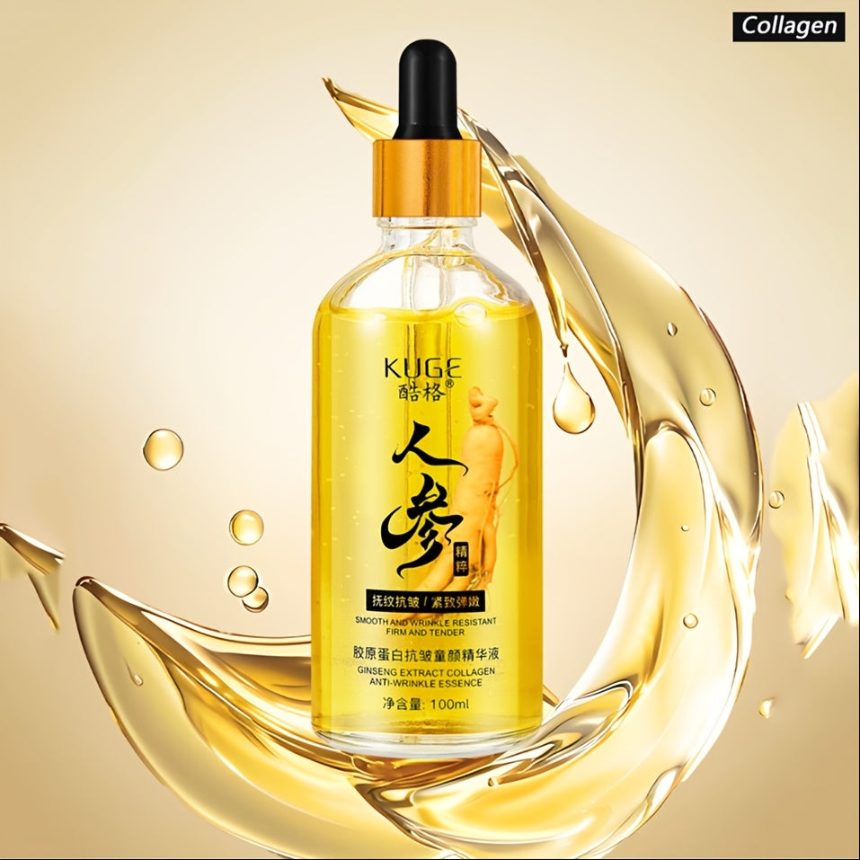 Ginseng Collagen Serum - Anti-Wrinkle Firming Moisturizer for All Skin Types, Deep Hydration, Even Skin Tone, Anti-Aging Skincare, Make Skin Younger-Looking, Face Use, 100ml/3.38fl.oz, Moisturizing Serum | Hydrating Formula,