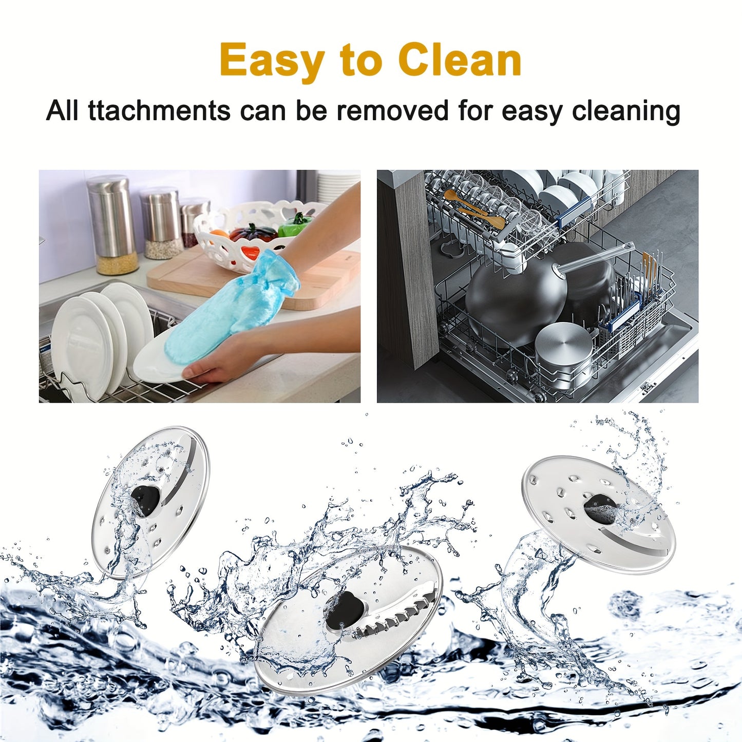 Food Processor 11-in-1 with Chopping Blending Kneading Grinding Whisking Juicing, 1100W, 3 Speeds Plus Pulse, 3.2 L Bowl and 1.5L Jug Blender