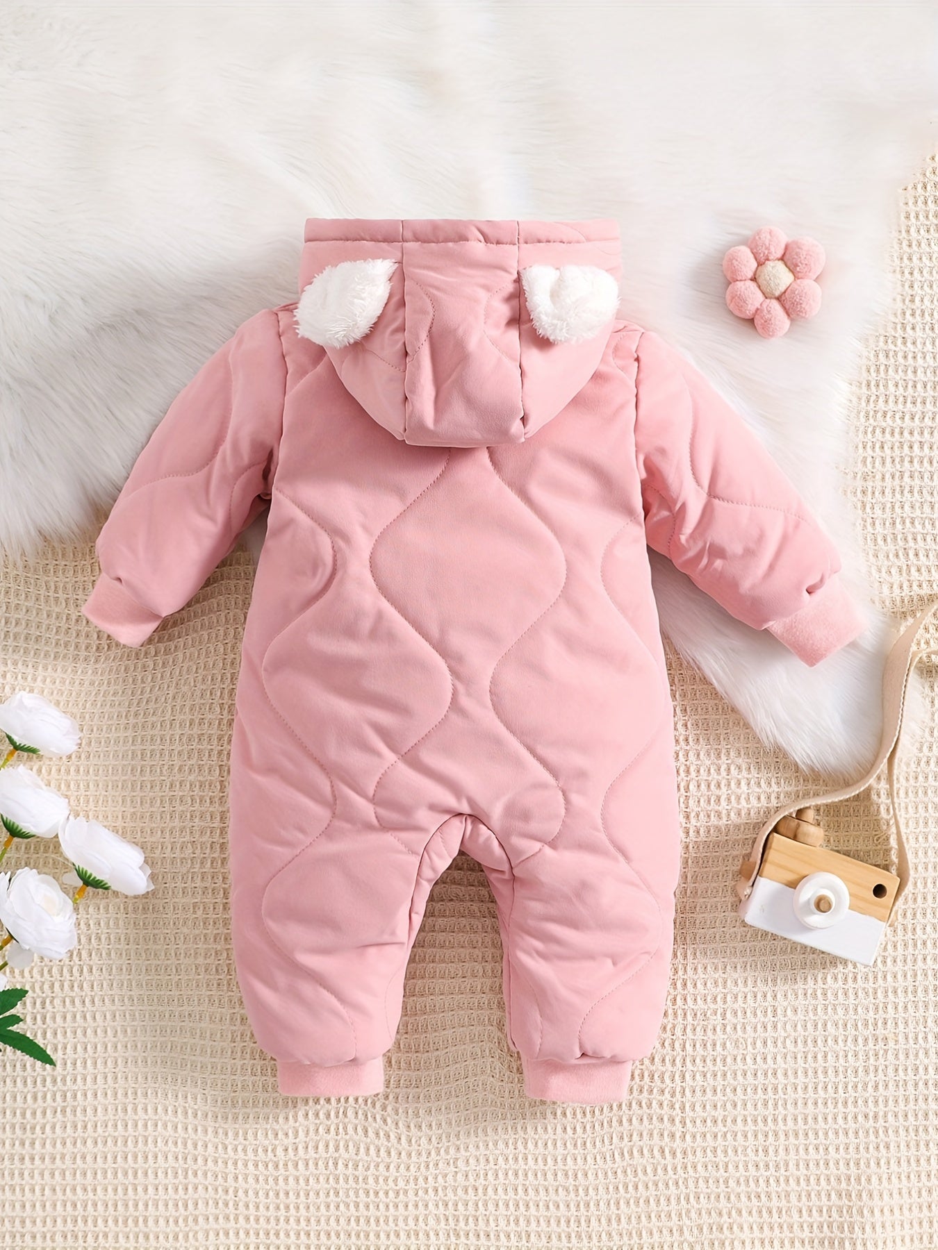 Infant Hooded Thick Romper Long Sleeve Zipper Thermal Jumpsuit, Babies & Kids Coat