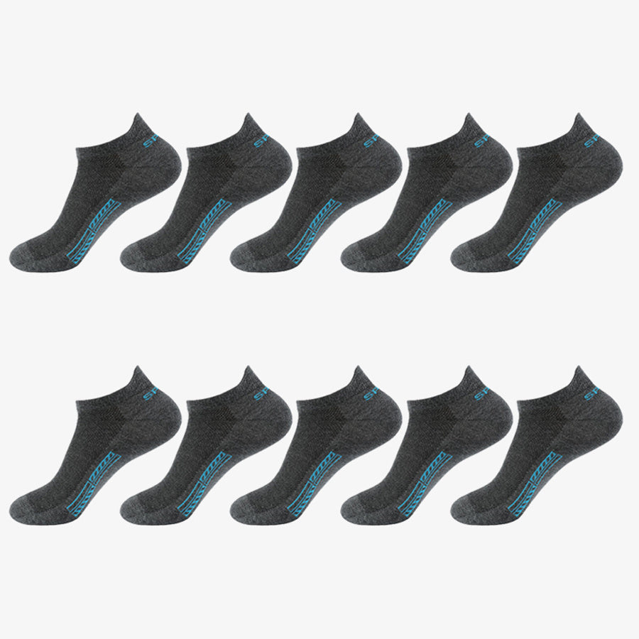 10 Pairs of Unisex No-Show Socks, Combed Cotton Breathable Mesh Casual Athletic Crew, Socks for Work, High Quality Socks for Men, Plus Size Mens Socks, Grippe Socks, Working Socks for Men, Casual Attire, Work Socks, Minimalis