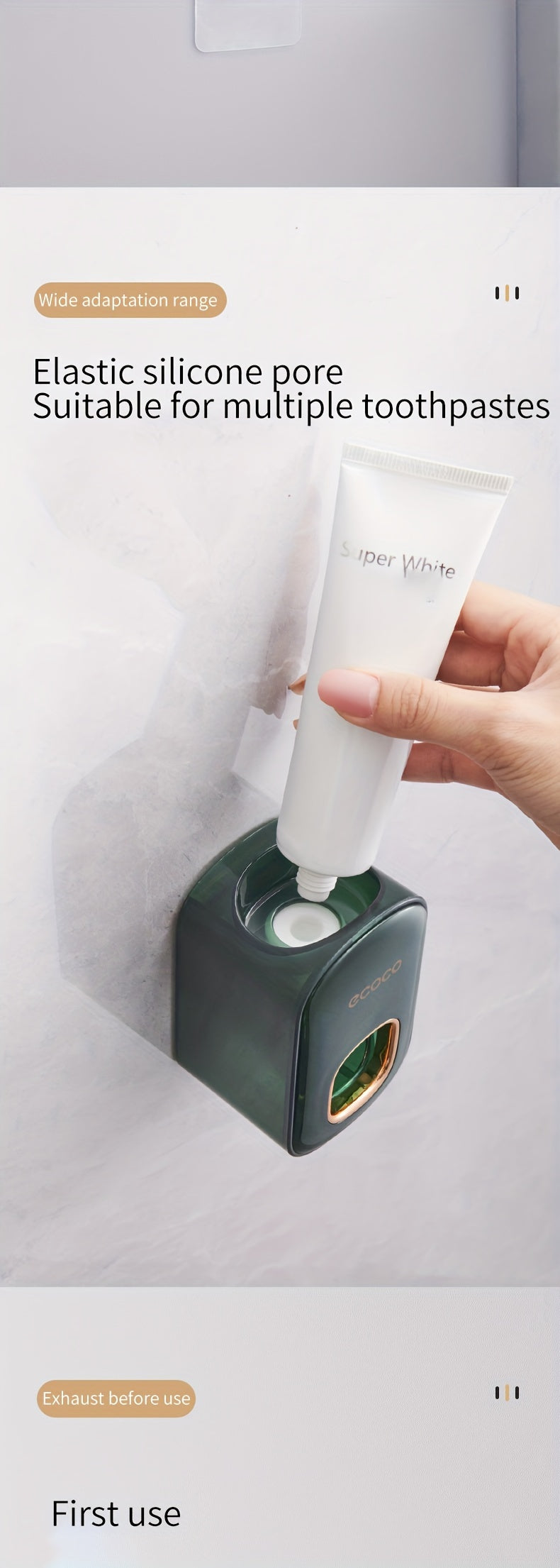 Elegant Wall-Mounted Automatic Toothpaste Dispenser - No Electricity Required