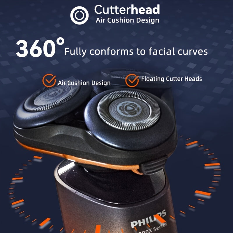 For PHILIPS Shaver 5000X series X5005/05 Light BeigeEase Muscle Soothing Technology 360° Floating Head with Microbead Protective Coating, 27 Blades, 56,000 Cuts Per Minute, 50-Min Runtime on 1-Hour Charge, Travel Lock Sidebu