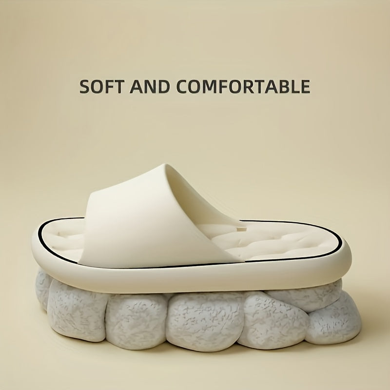 Women'S Comfortable EVA Slides - Non-Slip, Cushioned Thick Sole, Round Toe, Ribbed Texture - Ideal for Indoor/Outdoor Use, Beach & Home Relaxation, All-Season Slippers, Indoor Slippers|Elegant Slippers|EVA Material Slides