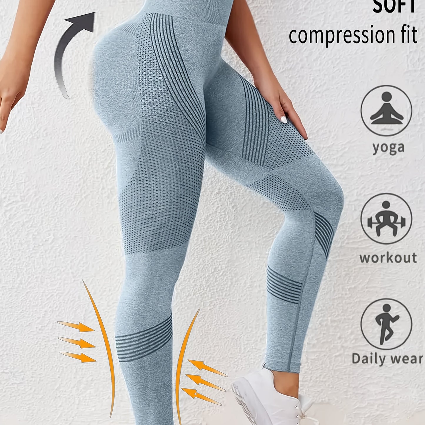 Women'S High-Waist Seamless Yoga Pants - Stretchy, Quick-Dry, and Comfortable for Workouts, Running, and Casual Wear, Featuring Peach Lift Design, Solid Color, High Waist Design, Running Pant
