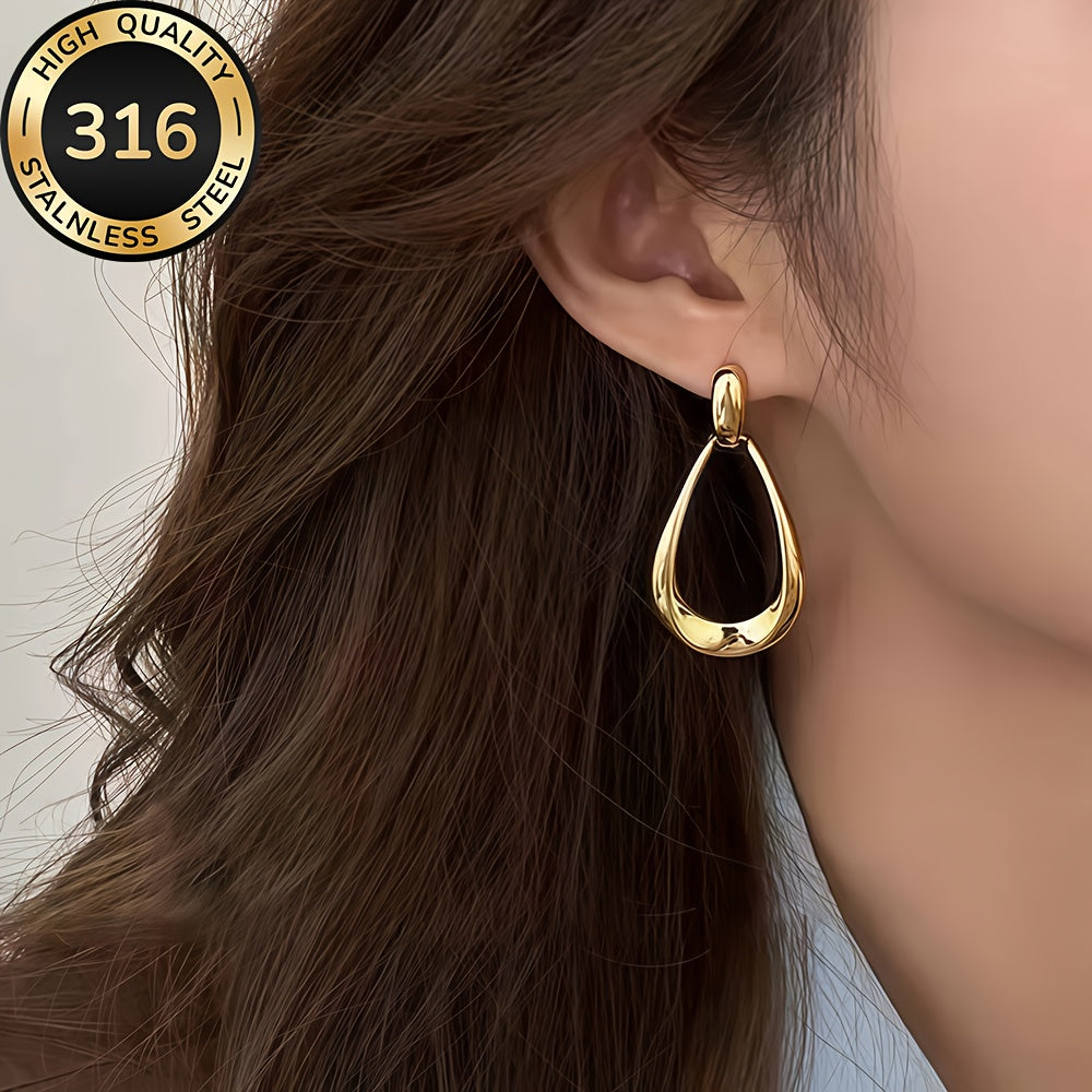 High-Quality Stainless Steel Hypoallergenic Golden Water Drop Earrings, Fade-Resistant, Comfortable and Versatile, Simple and Elegant, Earring For Woman, Earring For Women, Earing For Women, Earring For Women Stylish, Elegant
